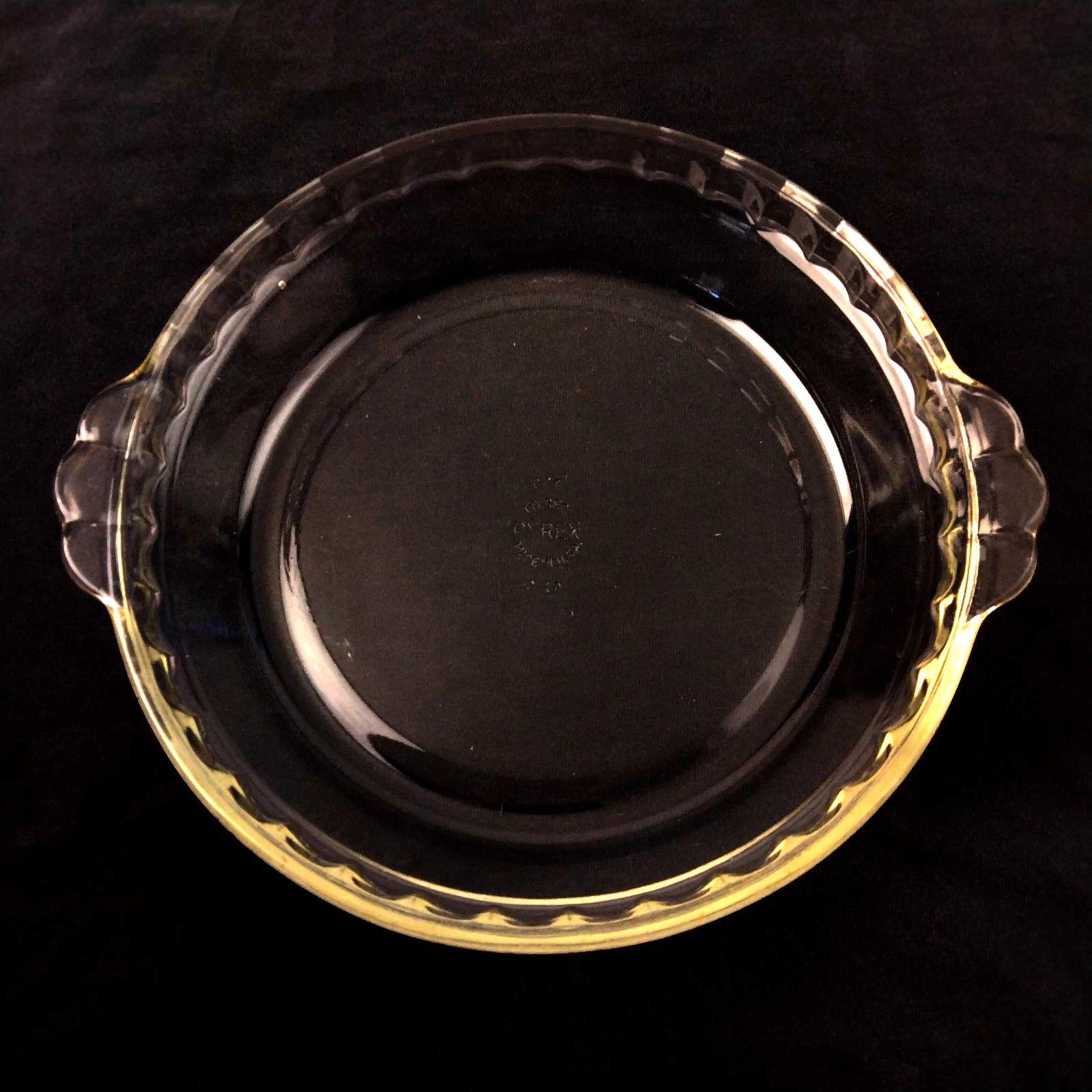 Vintage 1950's Pyrex Clear Glass Pie Plate Dish Fluted Handles 8.5" #228 USA
