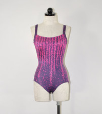 60s Rose Marie Reid Purple Hot Pink Wisteria Backless One Piece Swimsuit Women S