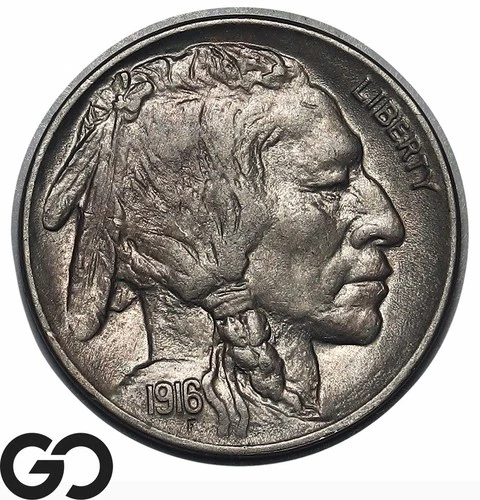 1916 Buffalo Nickel, Choice AU++/Unc