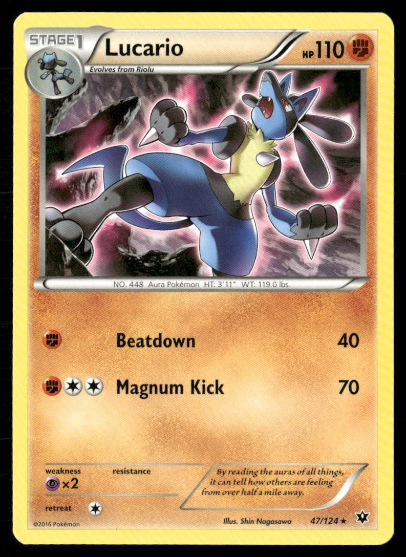 Lucario 47/124 Rare Fates Collide Pokemon Lightly Played