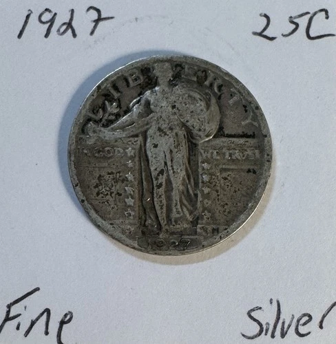 1927 Standing Liberty 25¢ Quarter Fine Free shipping