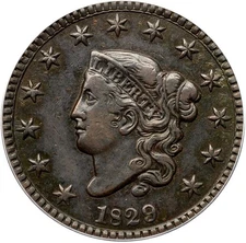 1829 N-1 R-3 ANACS VF 30 Matron or Coronet Head Large Cent Coin 1c