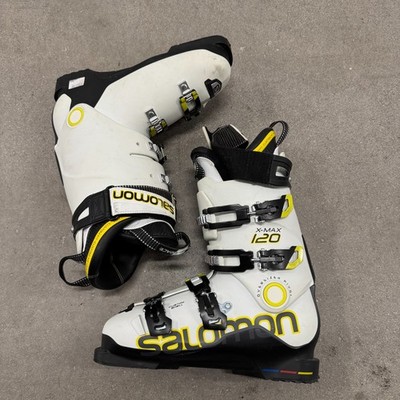 Salomon X-Max 120 Alpine Ski Boots Mens White Black Yellow High Round Toe Winter
