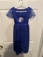 Disney Frozen Elsa  Anna Queen Princess Dark Blue Nightgown Child Size Small 6