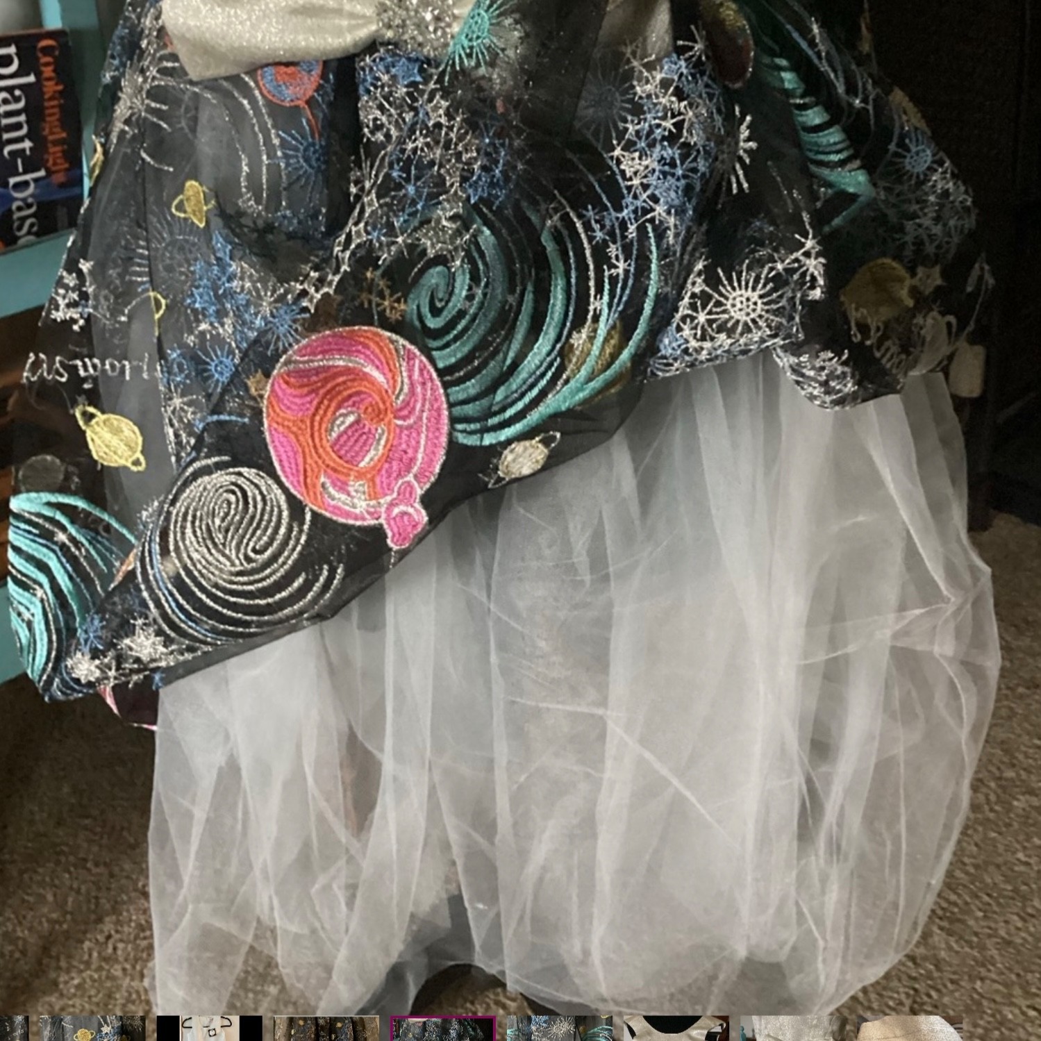 14 Hulabalu UFO RARE 3D Astronomy Astrology Science Party Dress Retro Full Skirt image 10