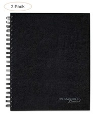 Cambridge Limited Business Notebook, 8-1/2" x 11", Hard Cover, Wirebound, Black