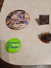 LOT OF 4 BUTTONS OZZY PRIEST MAIDEN