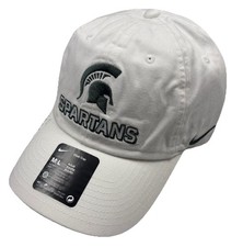 MSU Michigan State Spartans Nike On-Field NCAA Game Day Adjustable White Dad Hat