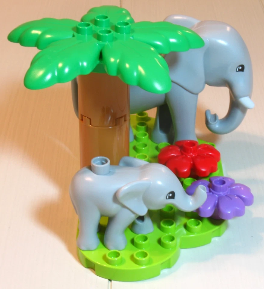 LEGO Duplo Mom Elephant & Baby Family Nature Scene Wildlife Wild Animal Lot - Image 4 of 4