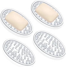 Plastic Soap Holder Soap Dish Bar Saver Tray with Holes Soap Sponge Holder for K