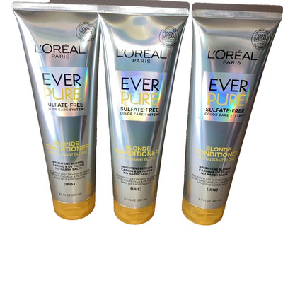 L'Oreal Paris Ever Pure Sulfate Free Blonde Conditioner 8.5oz 100% Vegan 3 pk