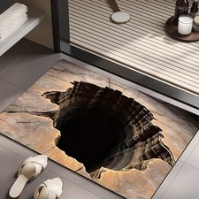 3D Design Rugs Optical Illusion Get Scared Rug That Looks Like a Hole Bath mat