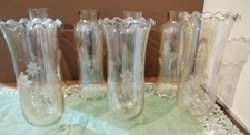 VETRI ORIGINALI  PER LAMPADARI  VINTAGE - IN VETRO CON DECORI INCISI