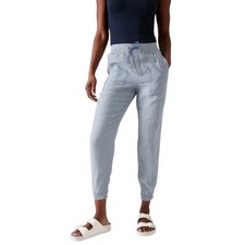 Athleta Retreat Linen Jogger In Chambray Blue Sz 12