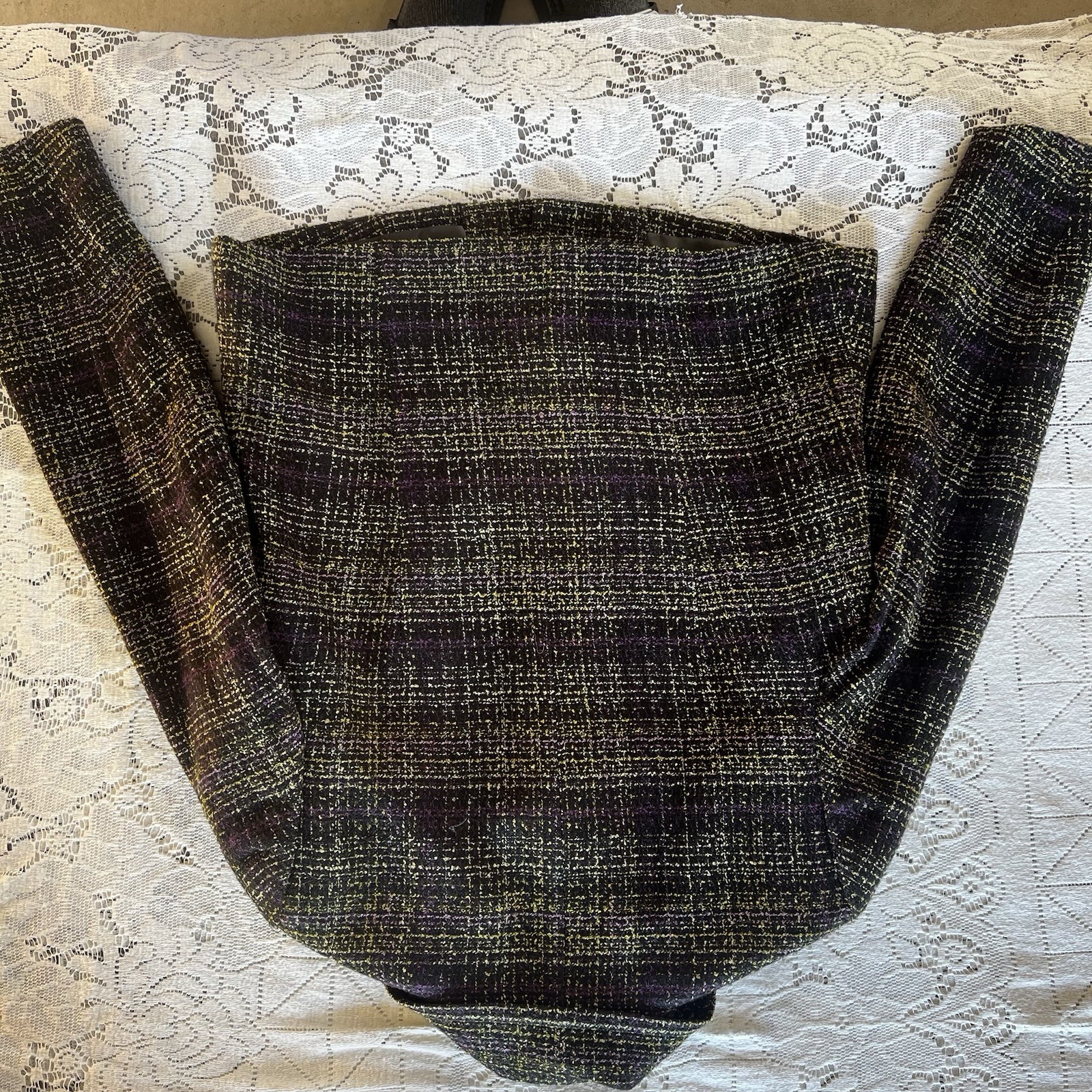 Pendleton Tweed Button-Up Jacket Black Purple Wom… - image 3