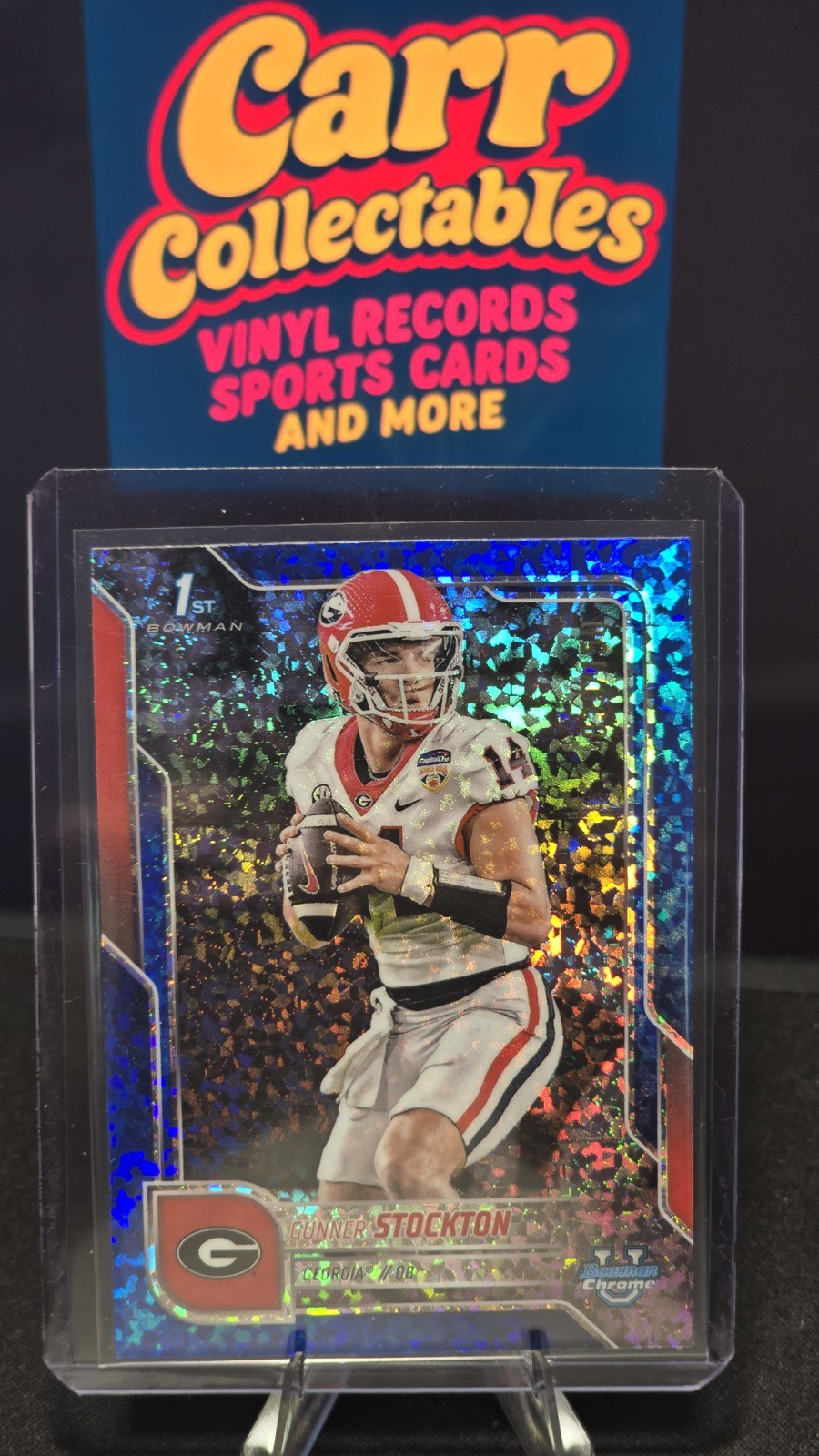 2025 Bowman Chrome U – Gunner Stockton #131 Blue Mini-Diamond Refractor /150🏈🔥