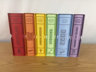 Vintage Linen Bookshelf Game Edition 6 Pack Bundle WS Game Company Open Box