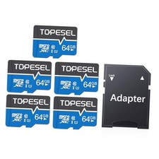 5-Pack Micro SD Card Class 10 Micro-SDXC Memory Card UHS-I, High 64GB 5 Pack