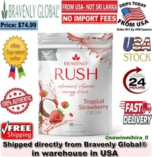 Bravenly Global Rush Energy Drink Tropical Strawberry 28 Servings - New/Sealed🔥