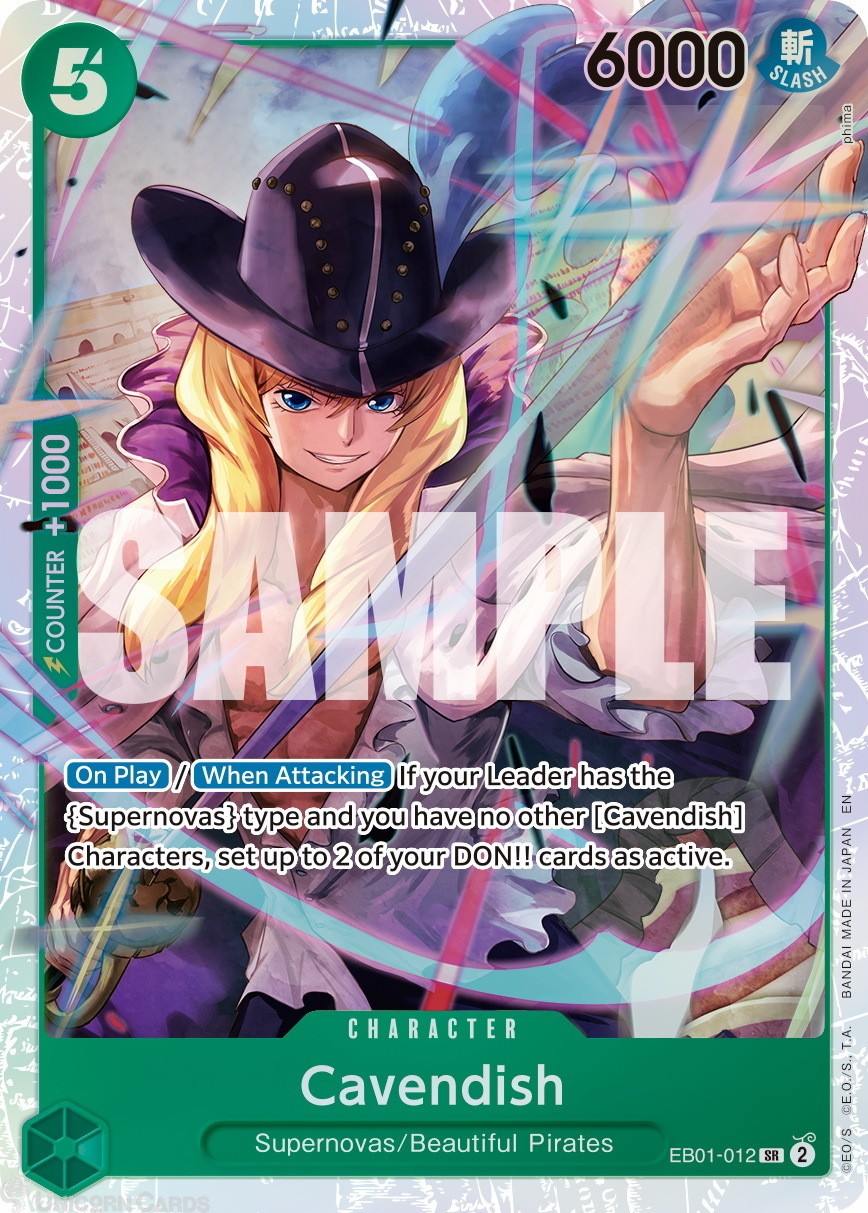 EB01-012 Cavendish : Super Rare English One Piece TCG Card : PRB02: One Piece Ca