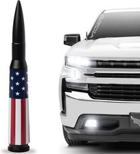 50 Cal Badass Bullet Antenna Fits Chevy Silverado  GMC Sierra Short Truck Mast