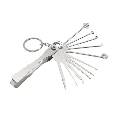 11Pcs Folding AB Kaba Broken Key Extractor Set Civil Lock All-Steel Tool Set for