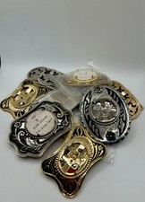 10 Vintage Silver Gold Belt Buckle Mounting, Cabochon, Western, Settings