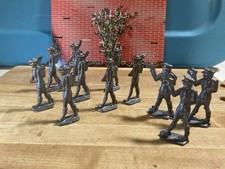 Vtg Lot of 11 Lead Figures Police officers with Gun and Tin Soldiers Unpainted