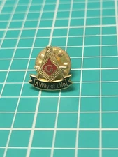 Vtg Freemason Masonic Square Compass A Way Of Life Gold Tone Lapel Pin