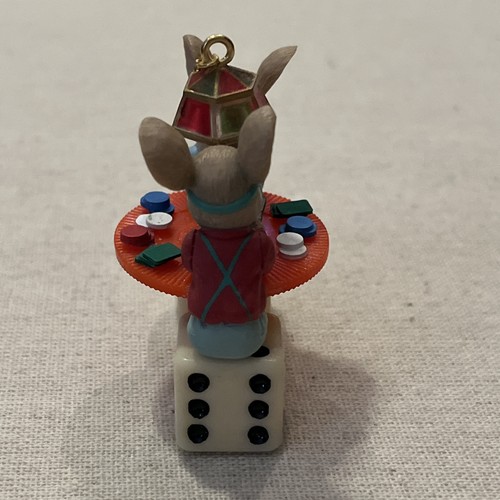 Enesco Ornament 1989 1990 Full House Mouse 1st Casino Christmas Series Mice - Picture 4 of 7
