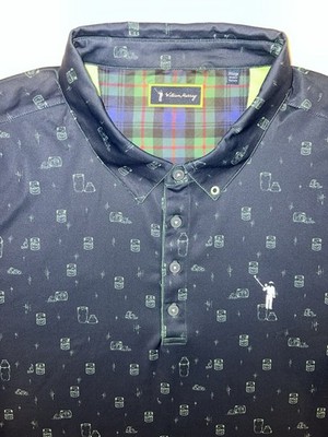 William Murray Off The Rocks Men s 2XL Navy Blue Performance Golf Polo