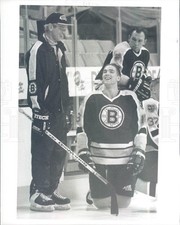 Undated Press Photo NHL Boston Bruins Kyle McLaren & Jacques Lapierre