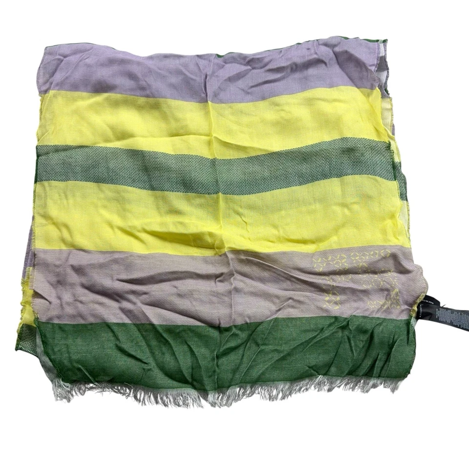 Paul Smith Bufanda Para Hombre Multicolor Rayas Ligero Flecos Ribete Talla Única Foto 3 de 4