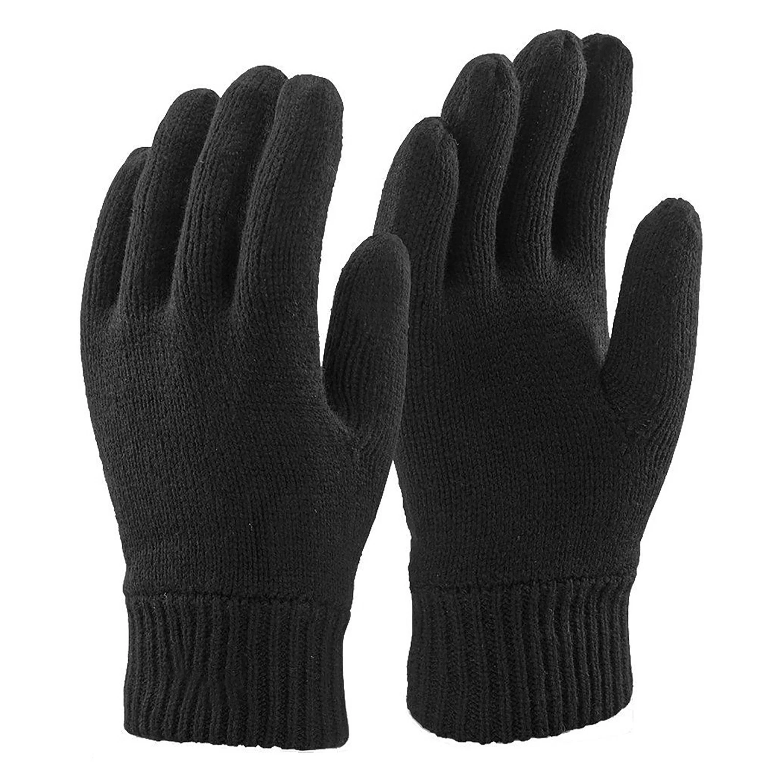 Mens 3M Black Thinsulate Thermal Lined Winter Gloves
