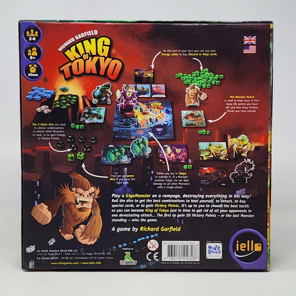 King of Tokyo - Juego de Mesa IELLO 2014 Edición por Richard Garfield Usado  Foto 3 de 4