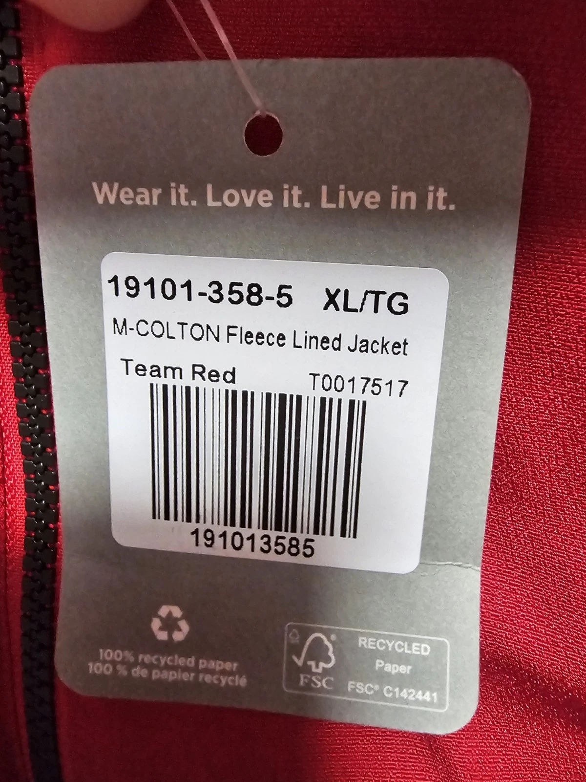 Trimark Mens Red Coat JB Hunt Logo Size XL Fleece Lined image 4