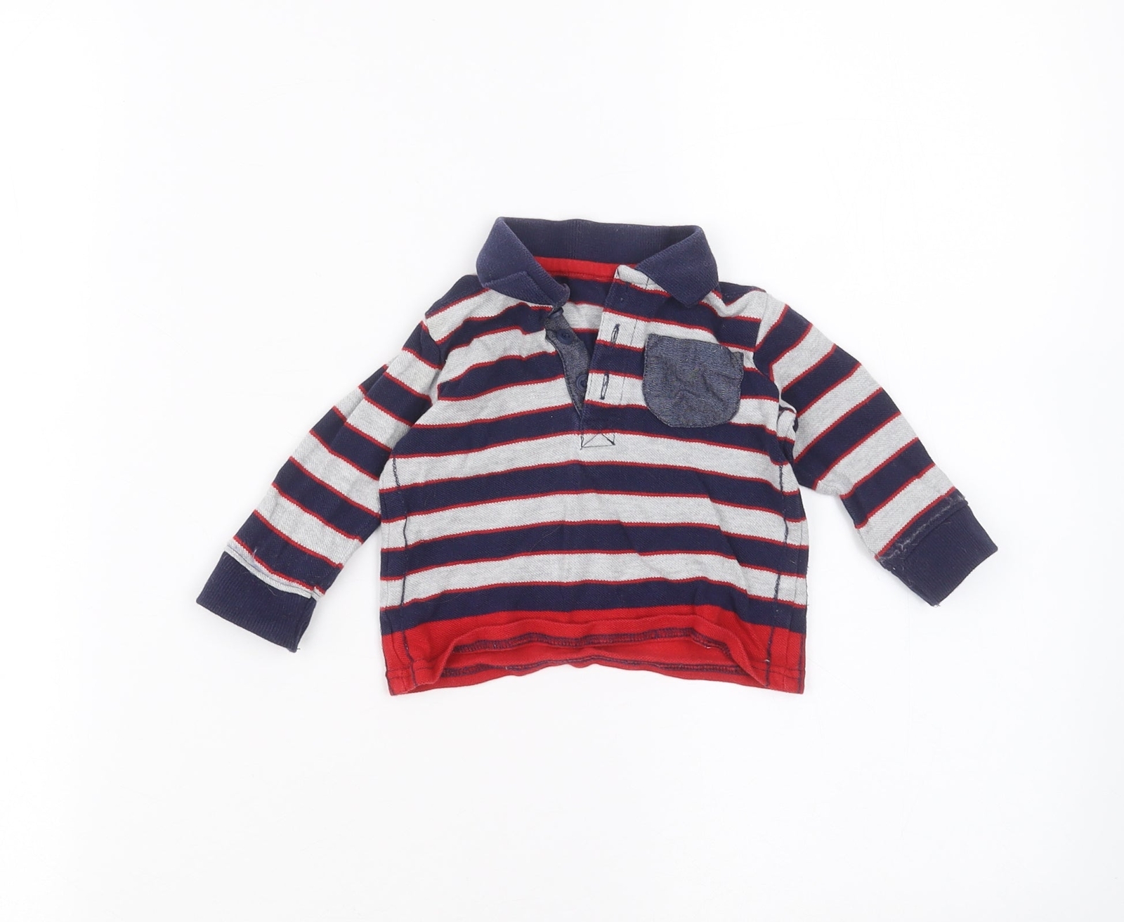 George Baby Grey Cotton Blend Polo Size 3-6 Months Collared