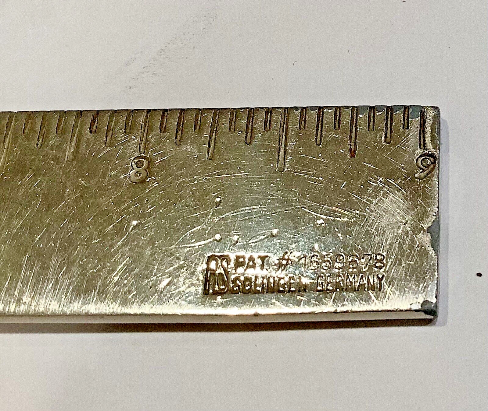 Antique SET Scissors 9” & Measurer Opener SOLINGEN GERMANY w/Leather Case