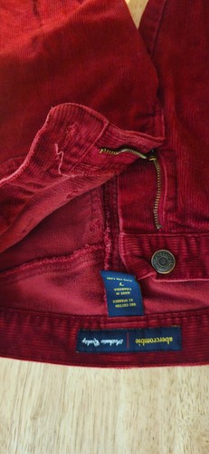 Girls Red corduroy bell bottom pants with studded side stripe - Picture 4 of 5