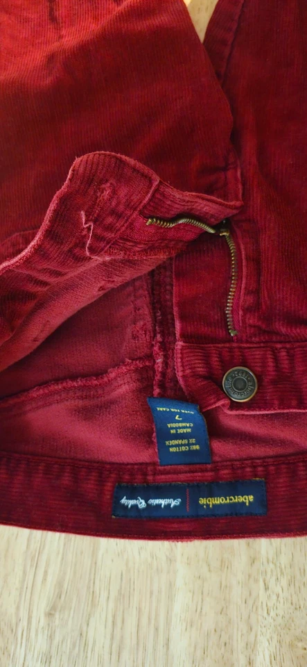 Niñas Rojo Pana Campana Pantalón Inferior con Tachuelas Rayas Laterales Foto 4 de 4