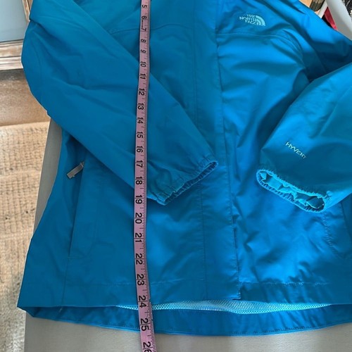 North Face Hyvent Hooded Nylon/Polyester Jacket Blue & Mesh Girls Size L 14/16 - Picture 12 of 12