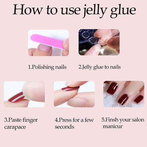 White Ombre Short Square Press-On Nails -Glossy Acrylic Fake Nails, 24-Piece Set - Picture 2 of 12