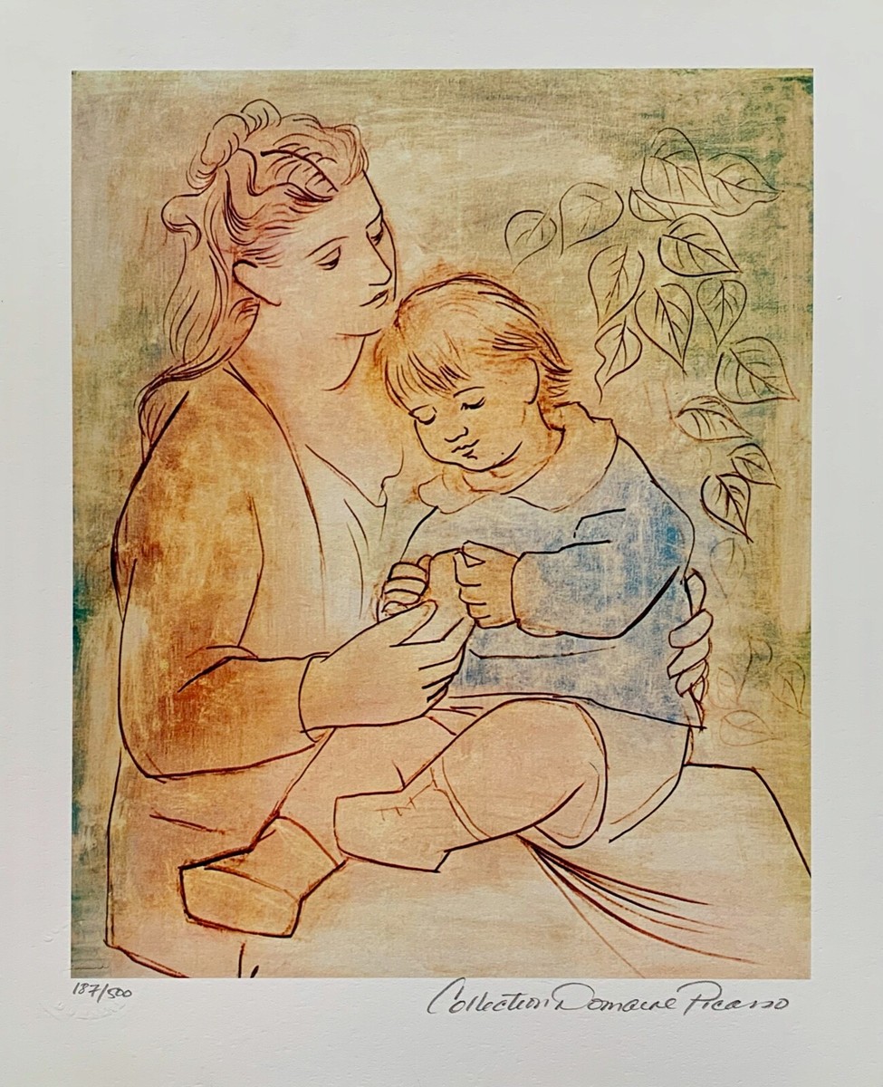 Pablo Picasso 母と子 Pablo Picasso MOTHER AND CHILD Estate Signed & Numbered Small
