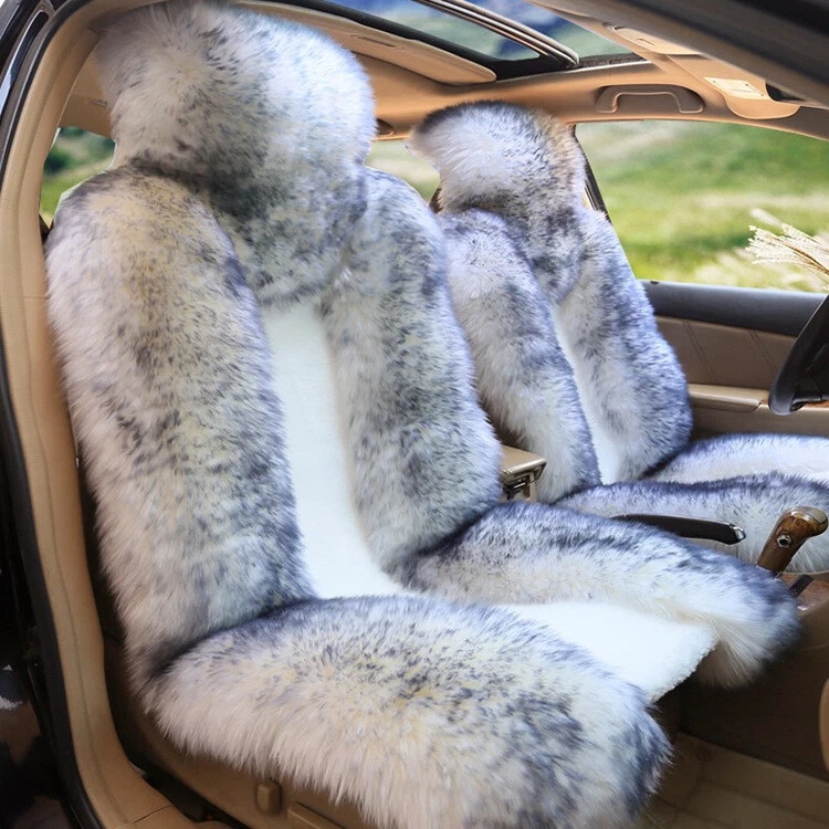 1x Genuine Australian Sheepskin Wool Fur Car Front Seat Cover Warm Cushion Mat - Image 2 of 4