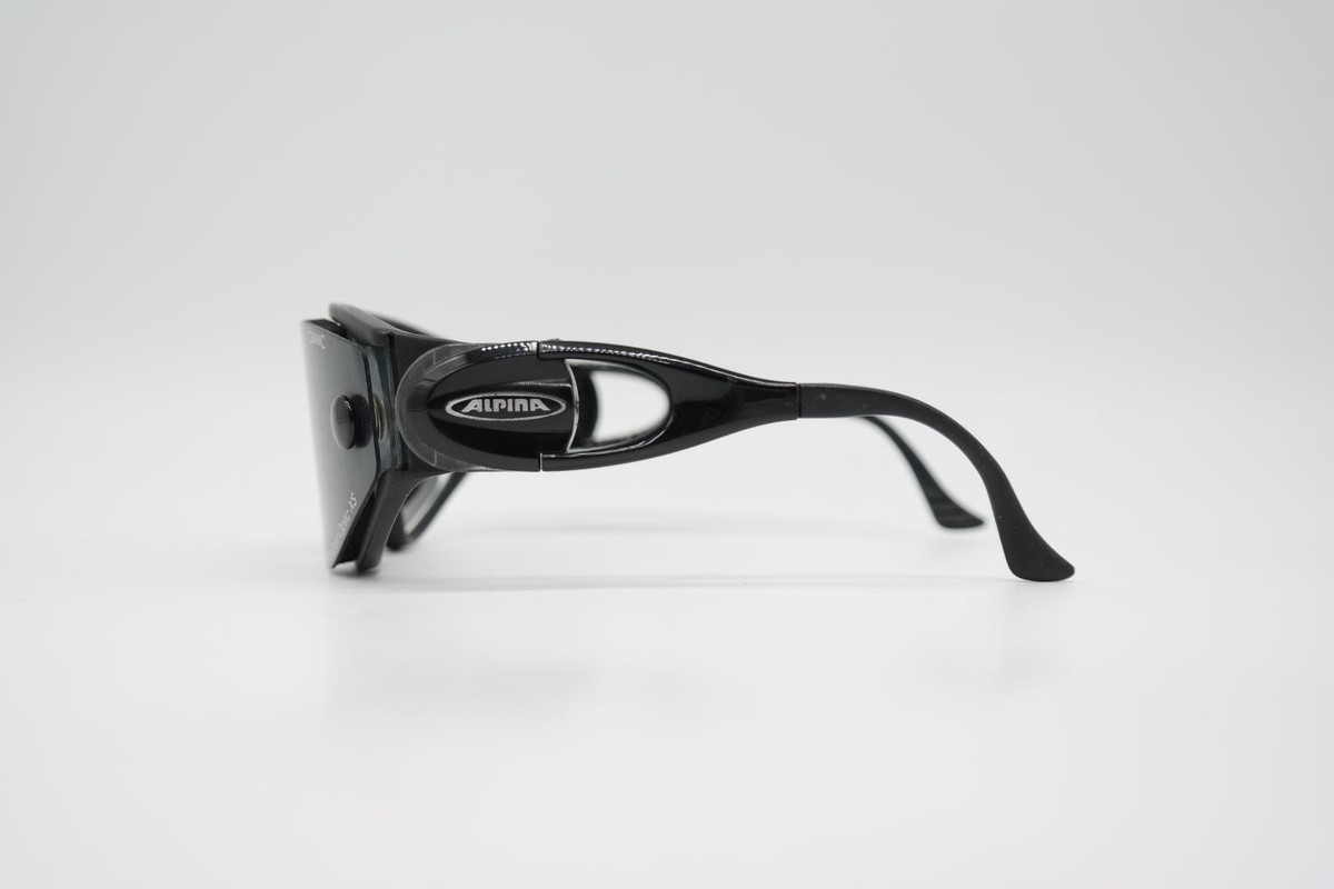 Alpina Pro Sport Optic XS Ceramic Sunglasses Black Silver Oval New