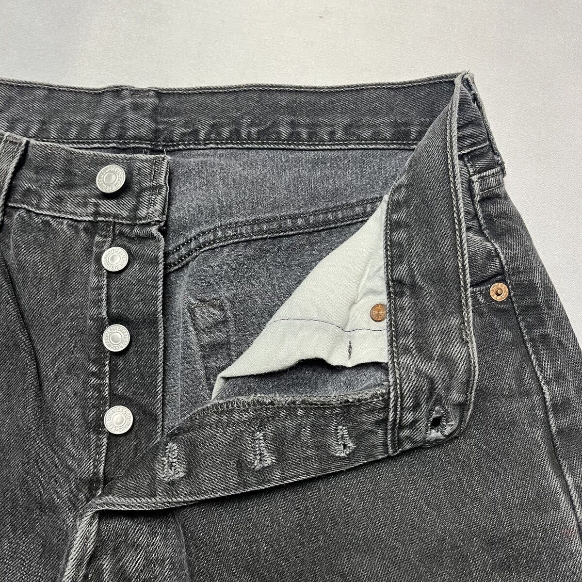 Vintage 90s Levis 501 Black Denim Jeans Made in USA For Vintage 90s Levis 501 Black Denim Jeans Made in USA For