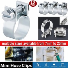 10X Mini Hose Clips Nut and Bolt Fuel Line Clamps Petrol Pipe Diesel Air Clamp