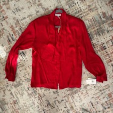 Evan Picone size 8 silky red blouse top