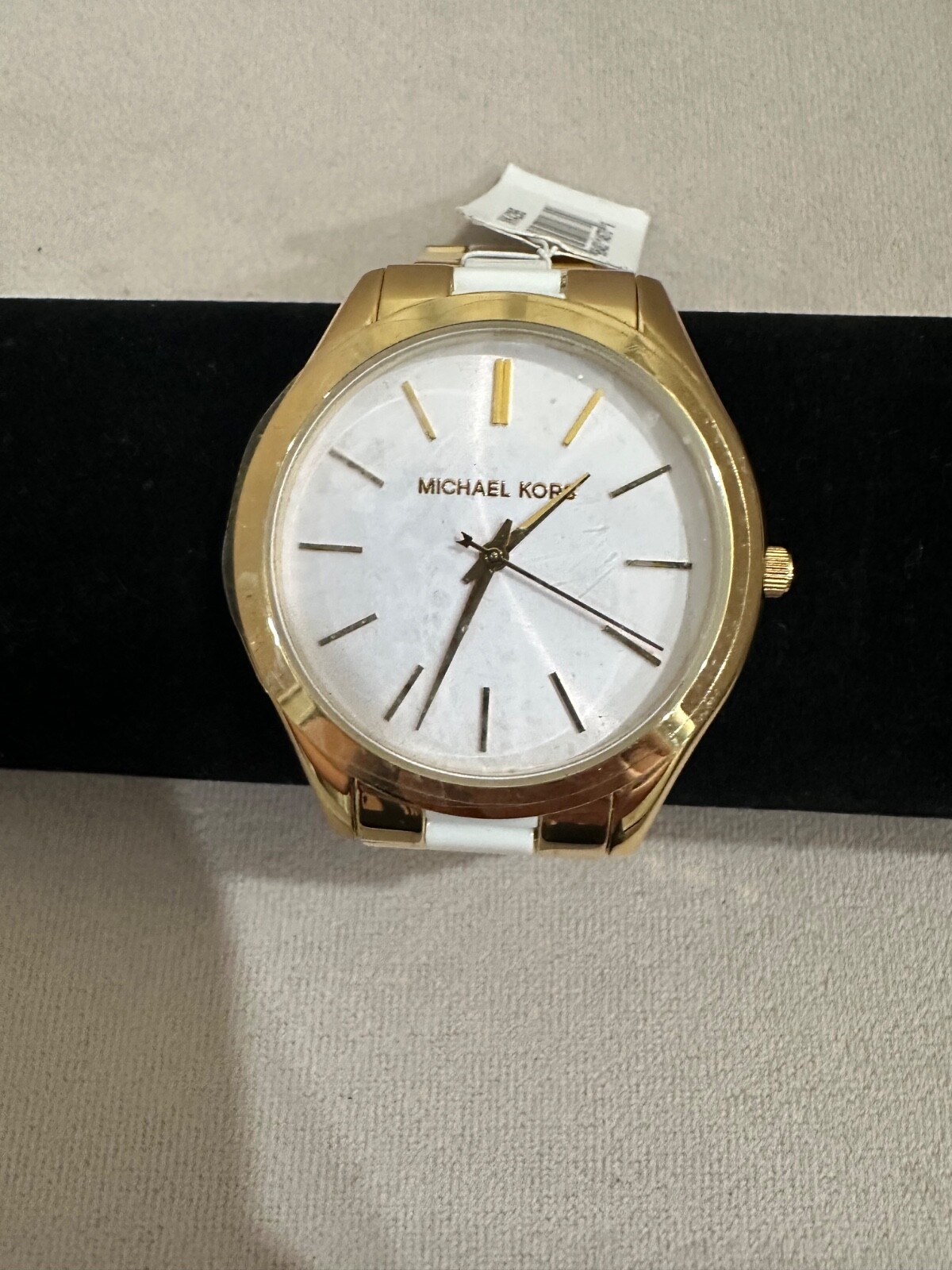 Michael Kors MK4295 Slim Runway White Dial Gold Tone Stainless Women's Watch