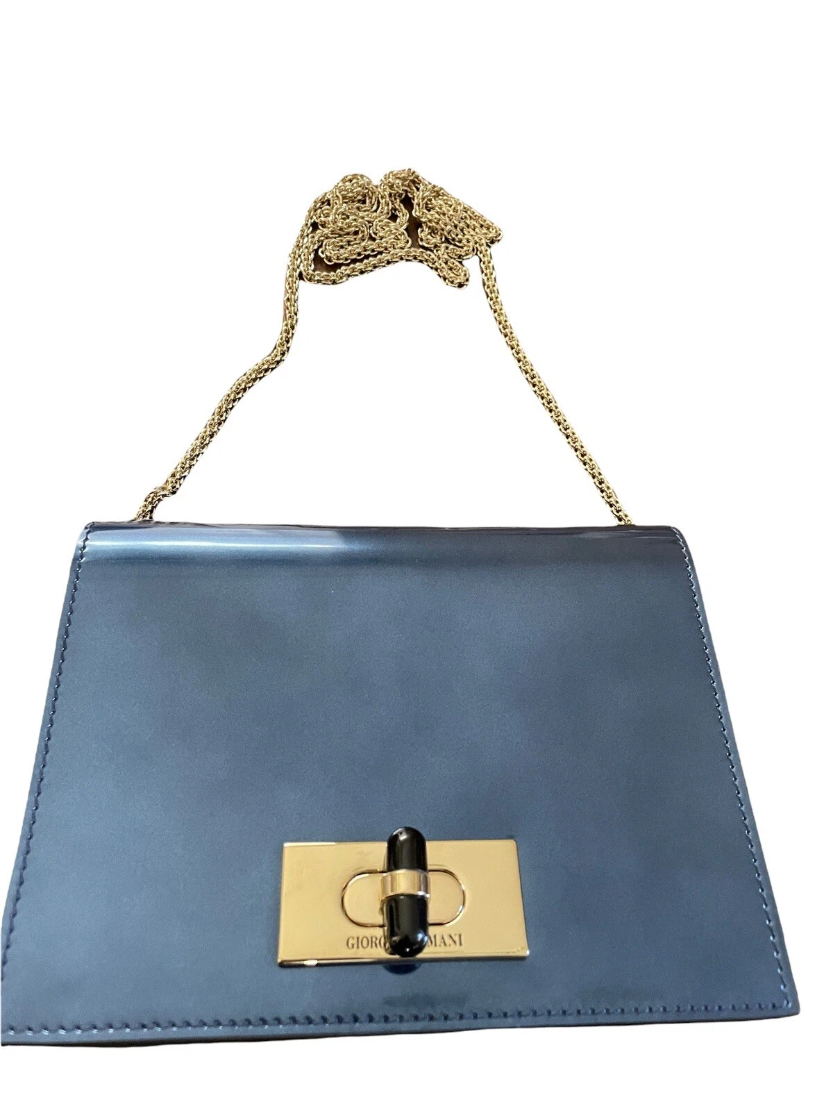 Giorgio Armani — Giorgio Armani Iridescent metalic blue evening purse